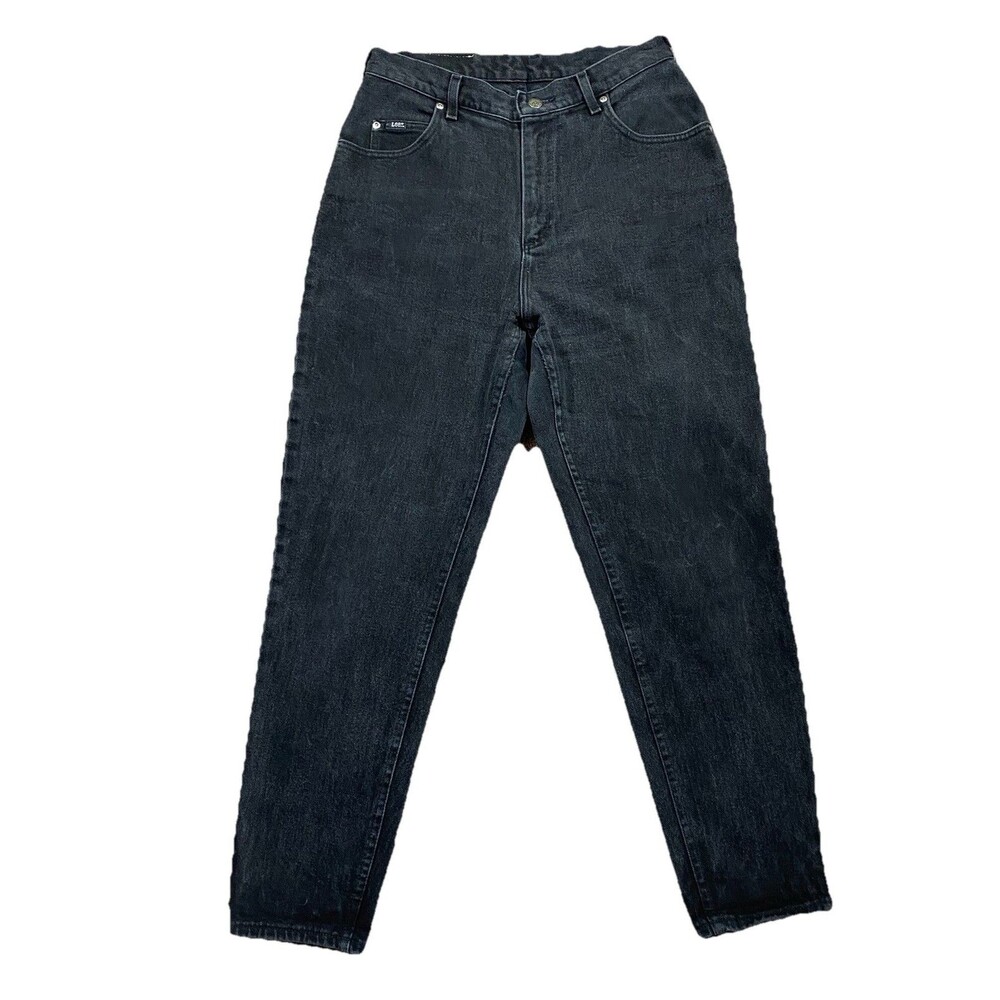 VTG Lee High Rise Black Tapered Jeans 30x30 Women’s Made in USA Size 12